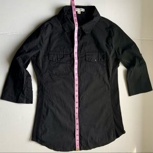 Zenana Outfitters Shirt, 3/4 Long  Sleeves, Stretch Side Panels, Sz M, Casual